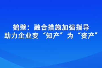 鹤壁：融合措施加强指导 助力企业变“知产”为“资产”