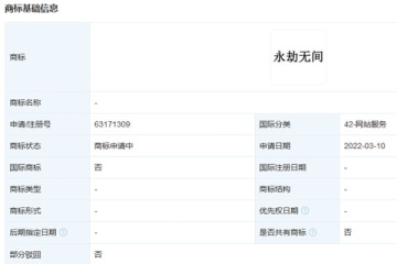 网易（杭州）网络有限公司申请注册“永劫无间”商标