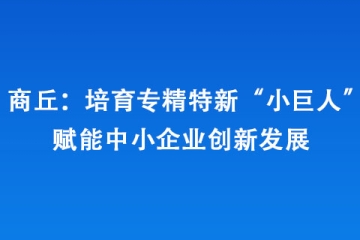 商丘：培育专精特新“小巨人” 赋能中小企业创新发展