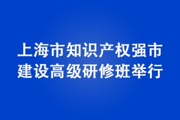 上海市知识产权强市建设高级研修班举行