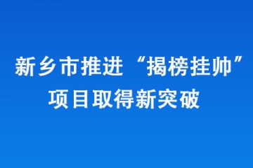 新乡市推进“揭榜挂帅”项目取得新突破