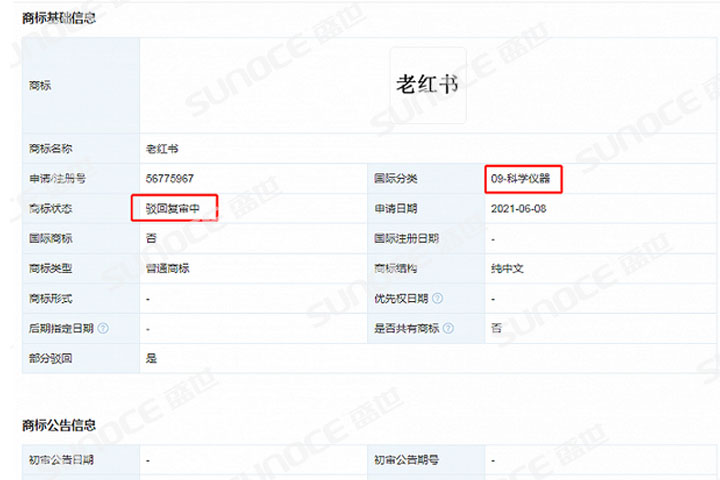 小红书申请注册商标“老红书”被驳回