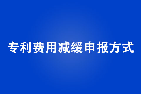专利费用减缓申报方式