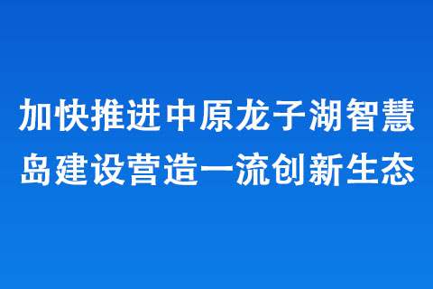 加快推进中原龙子湖智慧岛建设营造一流创新生态