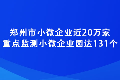 郑州市小微企业近20万家 重点监测小微企业园达131个