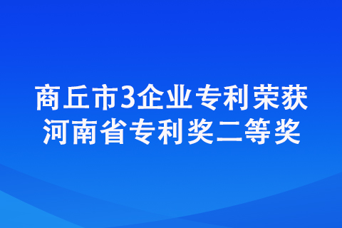 商丘市3企业专利荣获河南省专利奖二等奖