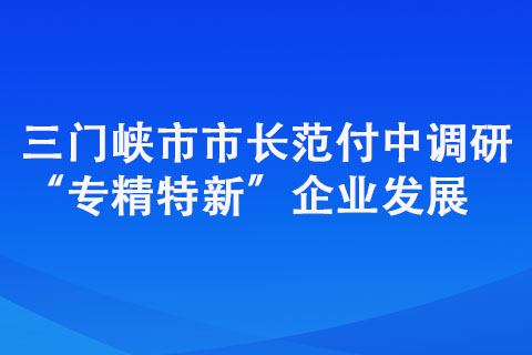 三门峡市市长范付中调研“专精特新”企业发展