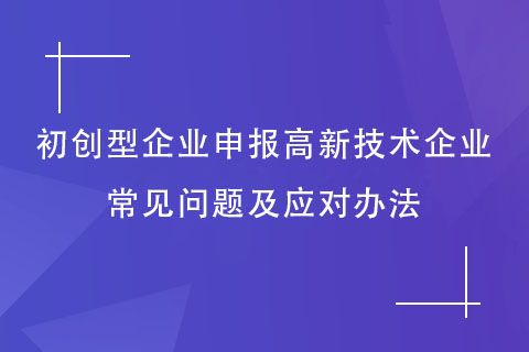 初创型企业申报高新技术企业常见问题及应对办法